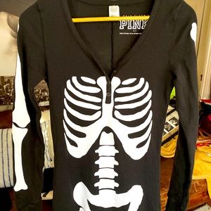 VS Pink skeleton bodysuit size small